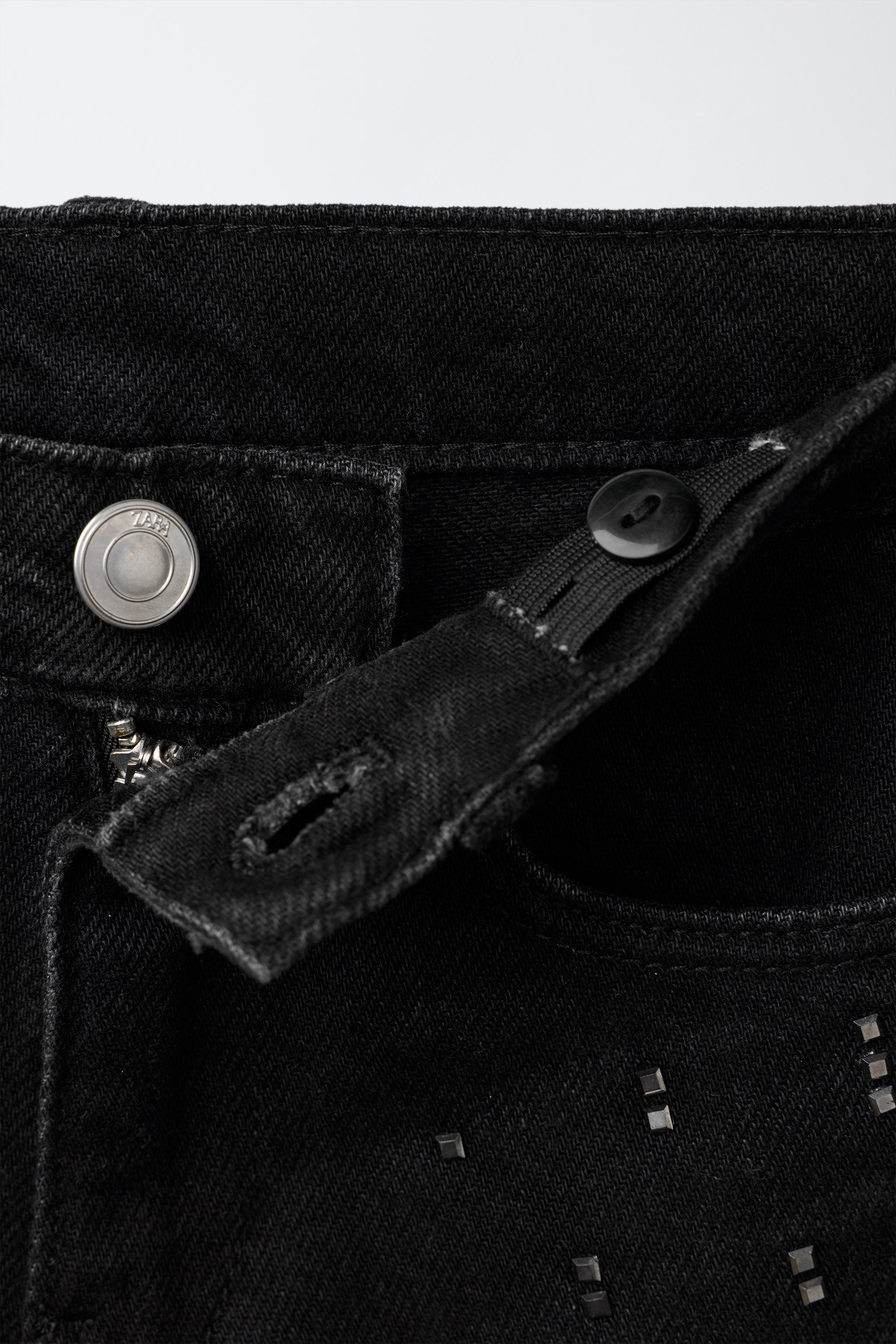 STUDDED DENIM SHORTS